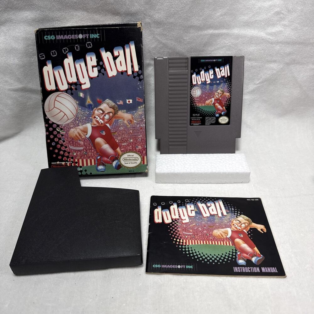 Super Dodge Ball NES CIB w/ Box Manual No Poster Inserts